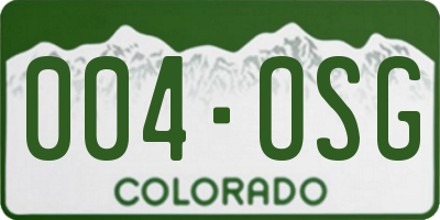 CO license plate 004OSG