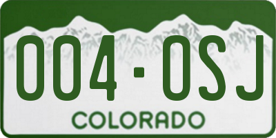CO license plate 004OSJ