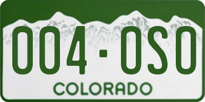 CO license plate 004OSO