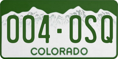 CO license plate 004OSQ