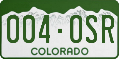 CO license plate 004OSR