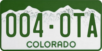 CO license plate 004OTA