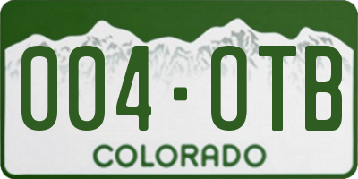 CO license plate 004OTB