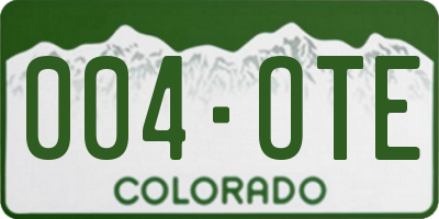 CO license plate 004OTE