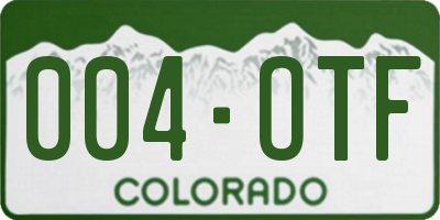 CO license plate 004OTF