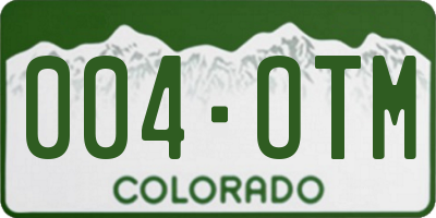 CO license plate 004OTM
