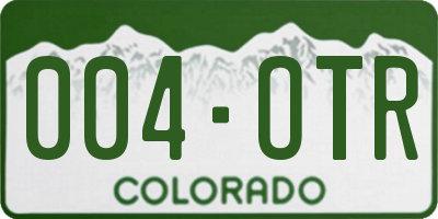 CO license plate 004OTR