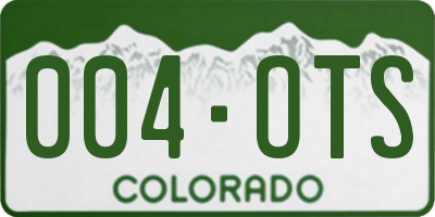 CO license plate 004OTS