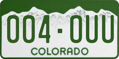 CO license plate 004OUU