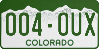 CO license plate 004OUX