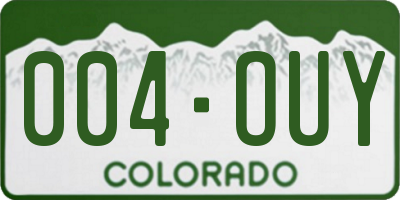 CO license plate 004OUY