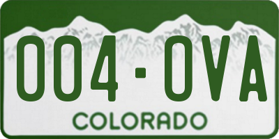 CO license plate 004OVA