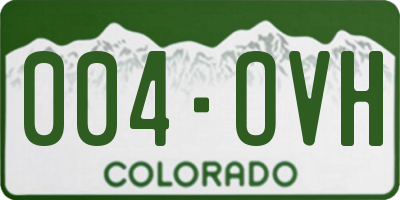 CO license plate 004OVH