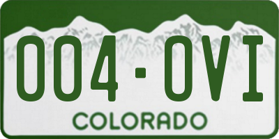 CO license plate 004OVI