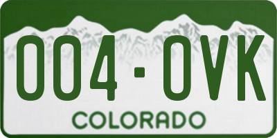 CO license plate 004OVK