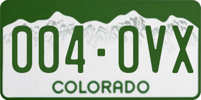 CO license plate 004OVX