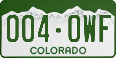CO license plate 004OWF