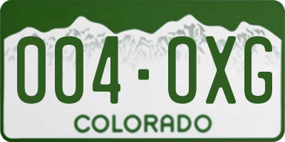 CO license plate 004OXG