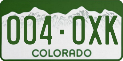 CO license plate 004OXK