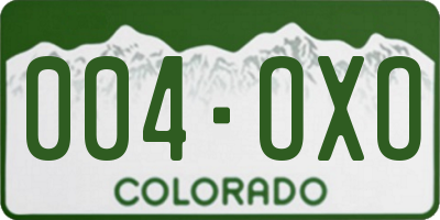 CO license plate 004OXO
