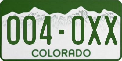 CO license plate 004OXX
