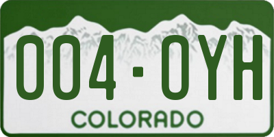 CO license plate 004OYH