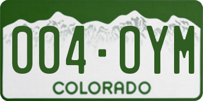 CO license plate 004OYM