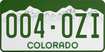 CO license plate 004OZI