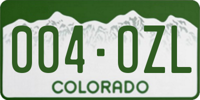 CO license plate 004OZL