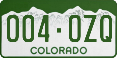 CO license plate 004OZQ
