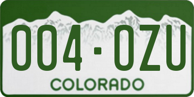 CO license plate 004OZU