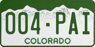 CO license plate 004PAI