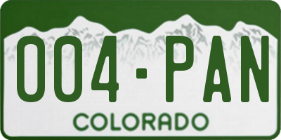 CO license plate 004PAN