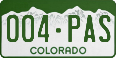 CO license plate 004PAS