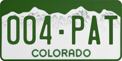 CO license plate 004PAT