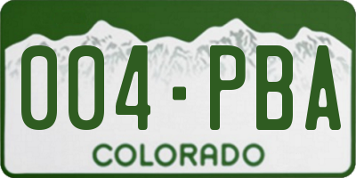 CO license plate 004PBA