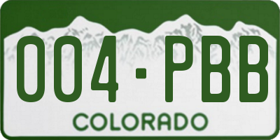 CO license plate 004PBB