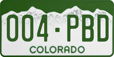 CO license plate 004PBD