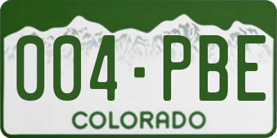 CO license plate 004PBE