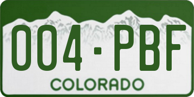 CO license plate 004PBF