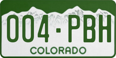 CO license plate 004PBH