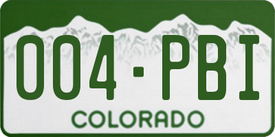 CO license plate 004PBI