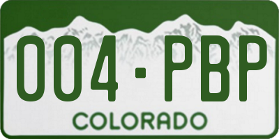 CO license plate 004PBP
