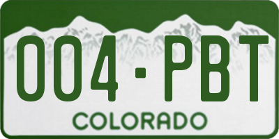 CO license plate 004PBT
