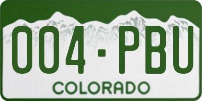 CO license plate 004PBU