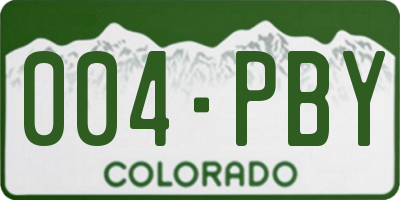 CO license plate 004PBY