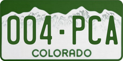 CO license plate 004PCA