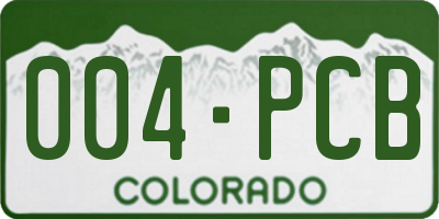CO license plate 004PCB