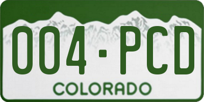 CO license plate 004PCD