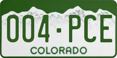CO license plate 004PCE